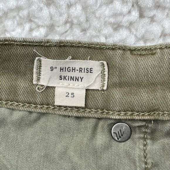Madewell 9" High Rise Skinny Jean Green Raw Hem - Picture 6 of 14